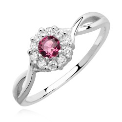 Inel argint cu piatra rosie DiAmanti Z1161AR_RU-DIA (Argint 925‰ 1,9 g.)